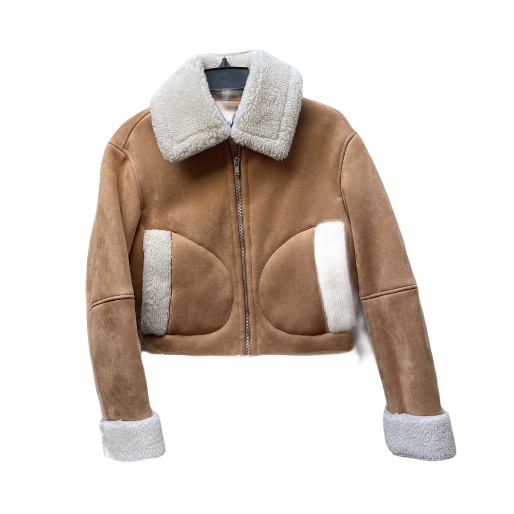 ❤️ GAP SUEDE BROWN SHERPA TRIM JACKET COAT SIZE XXS